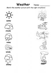 English Worksheet: weather match