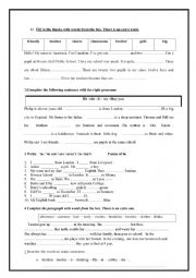 English Worksheet: 6th and 7th form Review Basic rules : verb to be , personal pronouns , filling in the blanks , Introducing self and others 