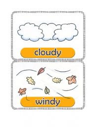 set of 4 weather flashcards