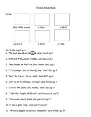 English Worksheet: Oxford Reading Tree - The Pirate Adventure