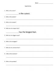 English Worksheet: Superlative Olympics