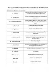 English Worksheet: Mark Robinson on presentations