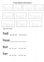 English Worksheet: Red Word Sight Word Activity