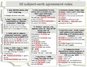 English Worksheet: 10 Subject-Verb Agreement Rules
