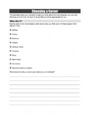 English Worksheet: Choosing a Career booklet