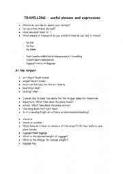 English Worksheet: Travelling and Airport