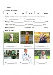 English Worksheet: Verb To Be