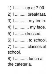 Daily routines gap fill