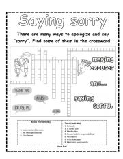 Saying sorry crossword