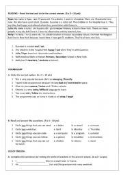 English Worksheet: an exam for elementary students