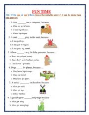 Can and can�t funny worksheet