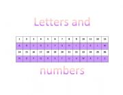 English Worksheet: Letters and numbers 