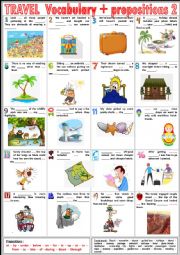 TRAVEL Vocabulary TEST  2 - Vocabulary + prepositions + KEY
