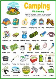 Camping Vocabulary