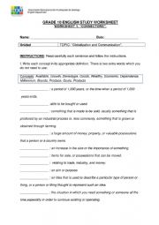 English Worksheet: linking words