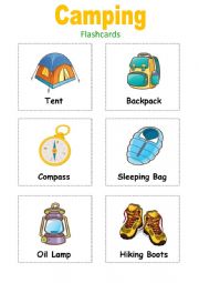 English Worksheet: Camping Flashcards