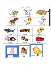 English Worksheet: MEMORY FARM ANIMALS GAME