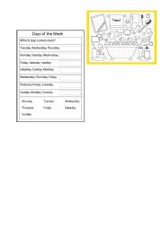 English Worksheet: Days of the week