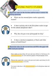 REVIVING PHOTO STUDIOS [a listening & speaking activity]