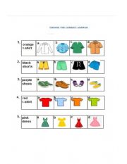 English Worksheet: choose the correct piece of clothing