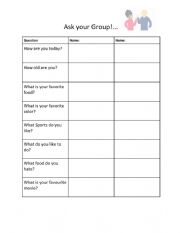 Asking Introduction Questions Activity