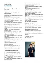 English Worksheet: Bad Habits - Ed Sheeran