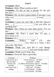 English Worksheet: Consumer and Producer. Dialogue