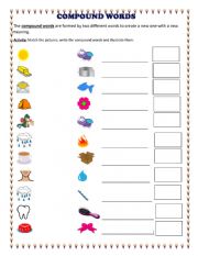 English Worksheet: compound words 