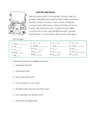 English Worksheet: Reading activity