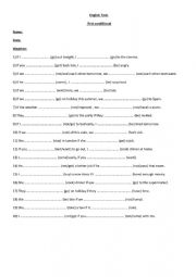 English Worksheet: FIRST CONDITIONAL