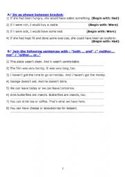 English worksheet: language tasks