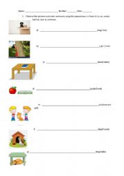 Prepositions of place