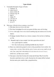 English Worksheet: Types of books