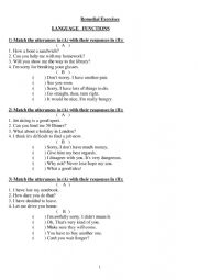 English Worksheet: Language Functions