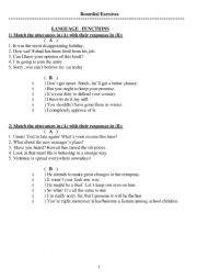 English Worksheet: Language Functions