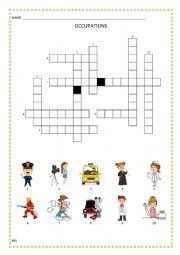 English Worksheet: Occupations crosswords