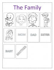 English Worksheet: Family Memory Card Game