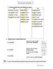 English Worksheet: Past simple, regular verbs pronunciation.