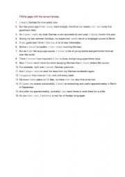 English Worksheet: Mixed tenses (Present, Past, Future) task for students