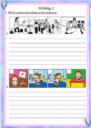 English Worksheet: writing - story sequence