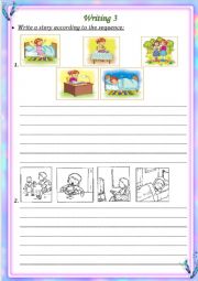 English Worksheet: writing - story sequence