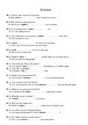 English worksheet: Structure