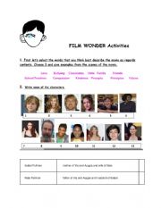 English Worksheet: FILM Wonder 