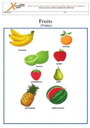 English Worksheet: Fruits