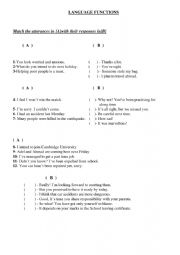 English Worksheet: Language Functions