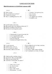 English Worksheet: Language Functions