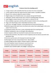 English Worksheet: Harry Potter. Creatures