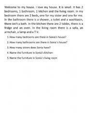 English Worksheet: Reading Comprehension