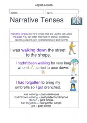 English Worksheet: Narrative Tenses