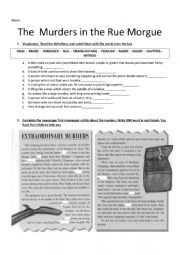 English Worksheet: Murders in the Rue Morgue